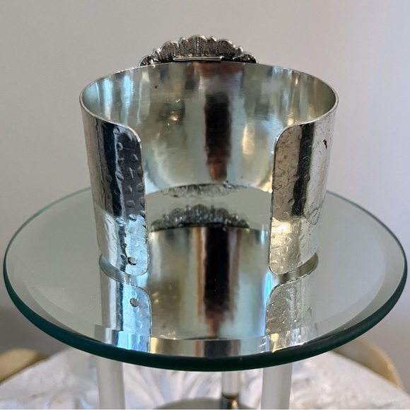 Silver and White Statement Cuff Bracelet - Picture 3 of 3